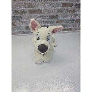 Disney Store Bolt Plush Stuffed Lying White Dog Lightning Bolt Patch On Side